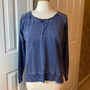 Vintage Havana Slightly Distressed Denim Blue Sweatshirt Size Small  in EUC